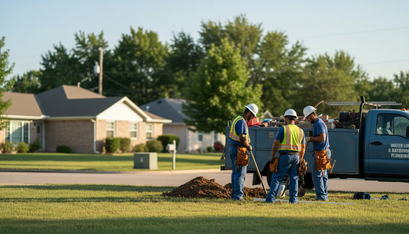 Residential water line and bathroom plumbing service in Iola, KS